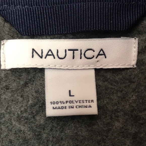 Nautica Women’s Gray /Blue Trim Fleece Jacket Size L - Picture 5 of 6